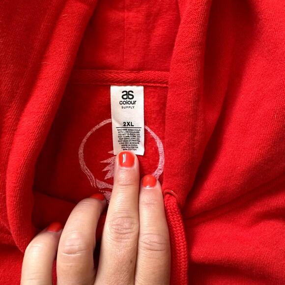 NWOT Red Grateful Dead Hoodie Sweatshirt Unisex Size XXL - Picture 4 of 4